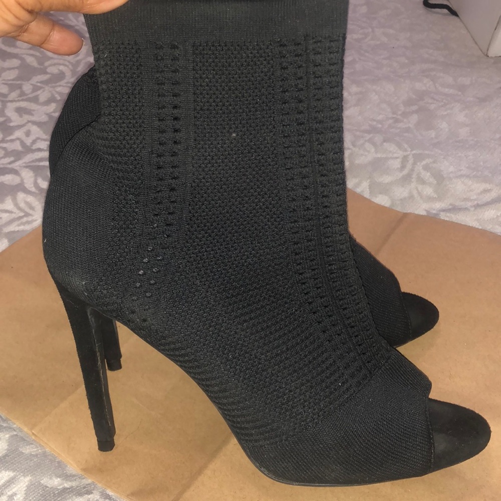 Used great condition STRETH black peep toe bootie